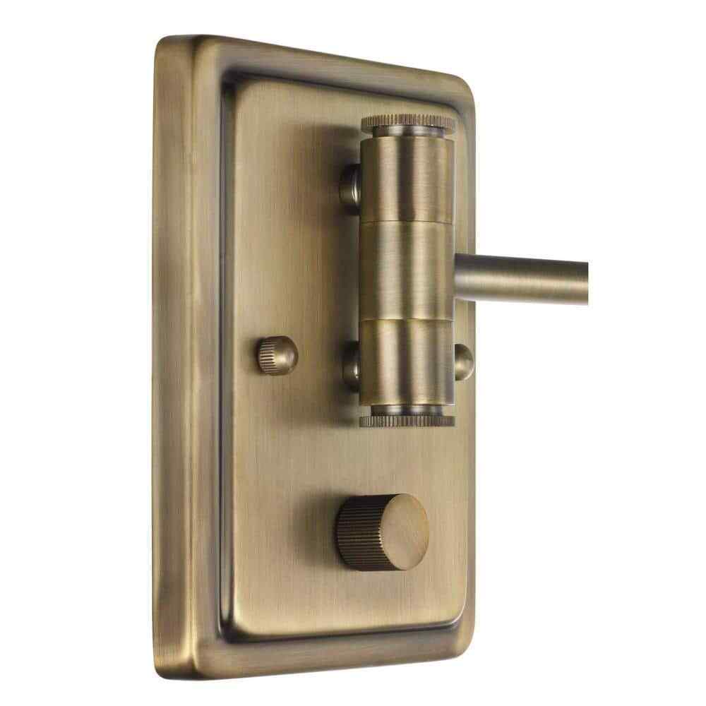 Progress Lighting Hinton Gold Vintage Brass Swing Arm Adjustable Wall Sconce