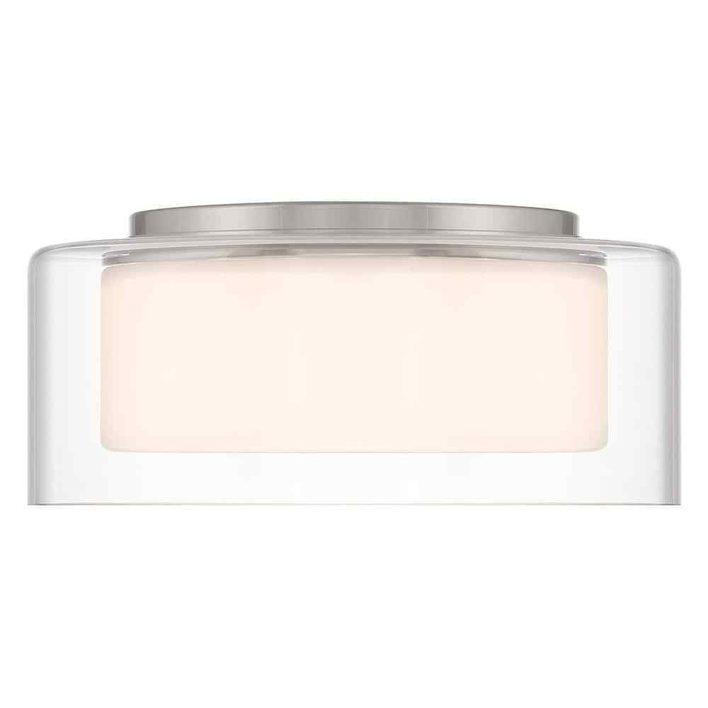 Denning 13 in. Brushed Nickel Smart Voice Controlled RGB LED Flush Mount