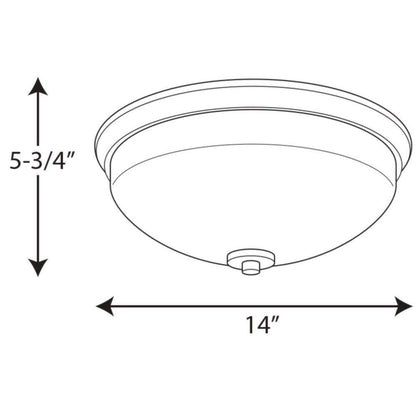 Progress Lighting Replay Polished Nickel Flush Mount w/ Etched White Glass