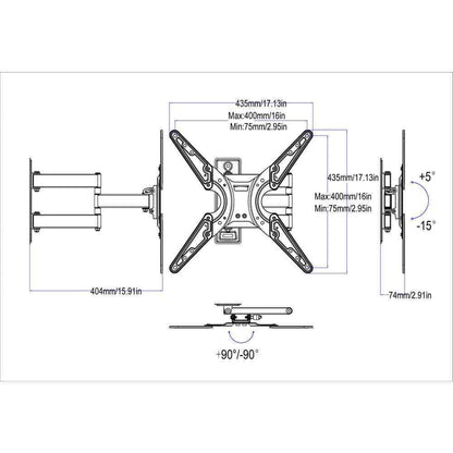 Commercial Electric Full Motion TV Wall Mount for 20 in. - 56 in. TVs XD2473