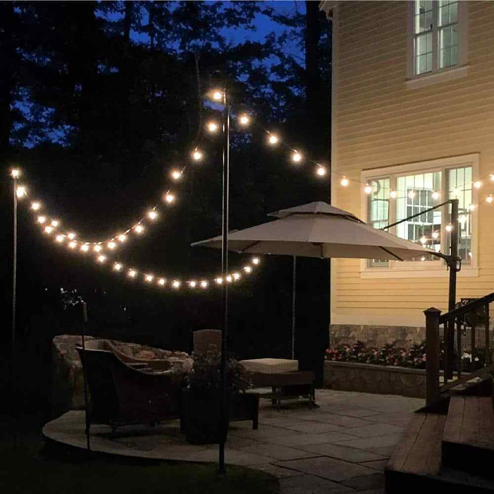EXCELLO GLOBAL PRODUCTS Outdoor 100 ft. Plug-in Globe Bulb String Light