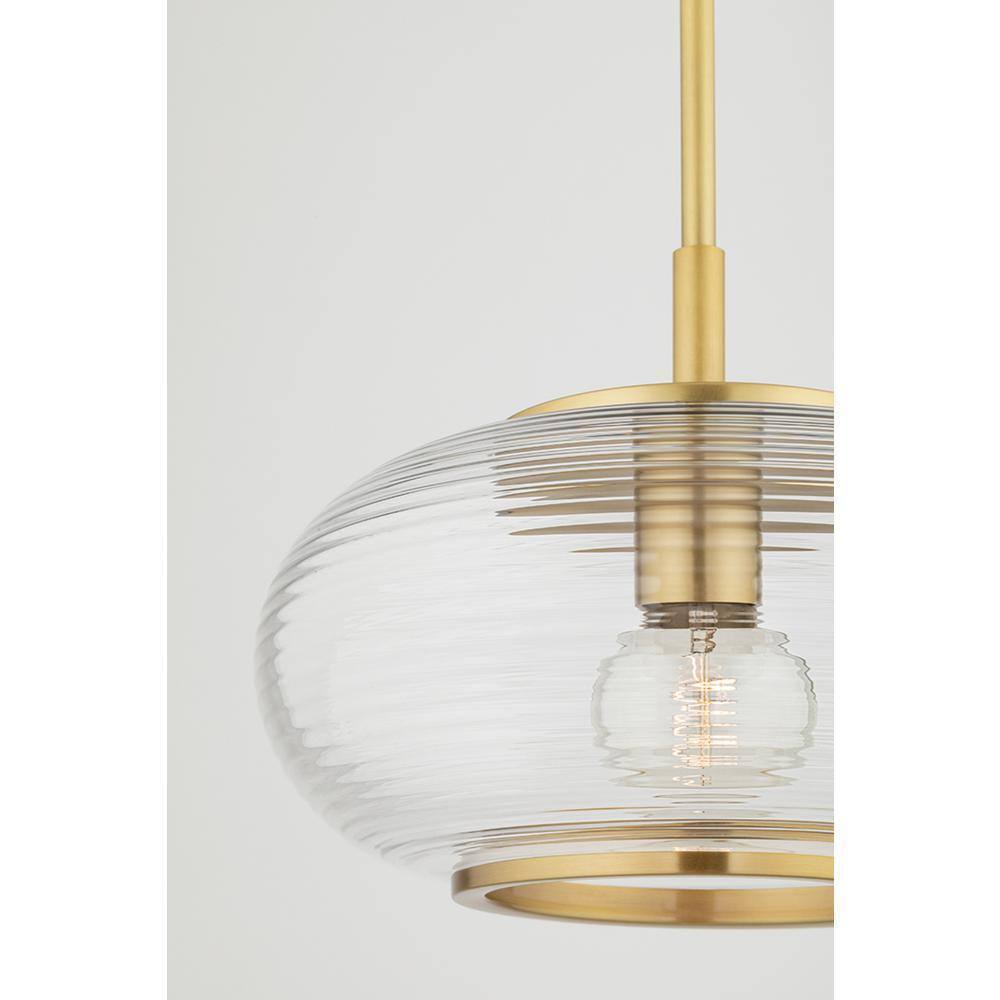 MITZI HUDSON VALLEY LIGHTING Maggie Aged Brass Finish Geometric Pendant Light