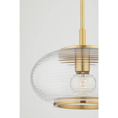 MITZI HUDSON VALLEY LIGHTING Maggie Aged Brass Finish Geometric Pendant Light