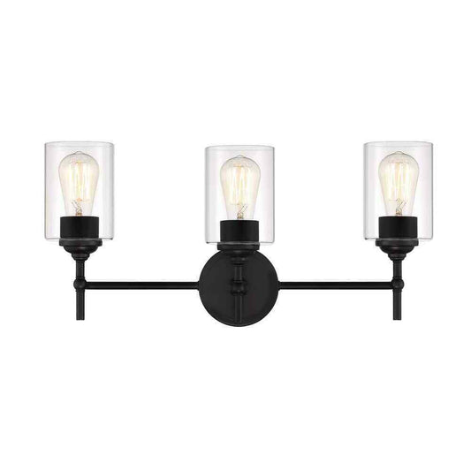 Home Decorators Collection Ayelen 22 in. W 3-Lights Black Vanity Light