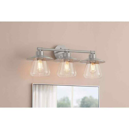 Hampton Bay Northmoore 26 in. 3-Light Brushed Nickel Bathroom Vanity Light