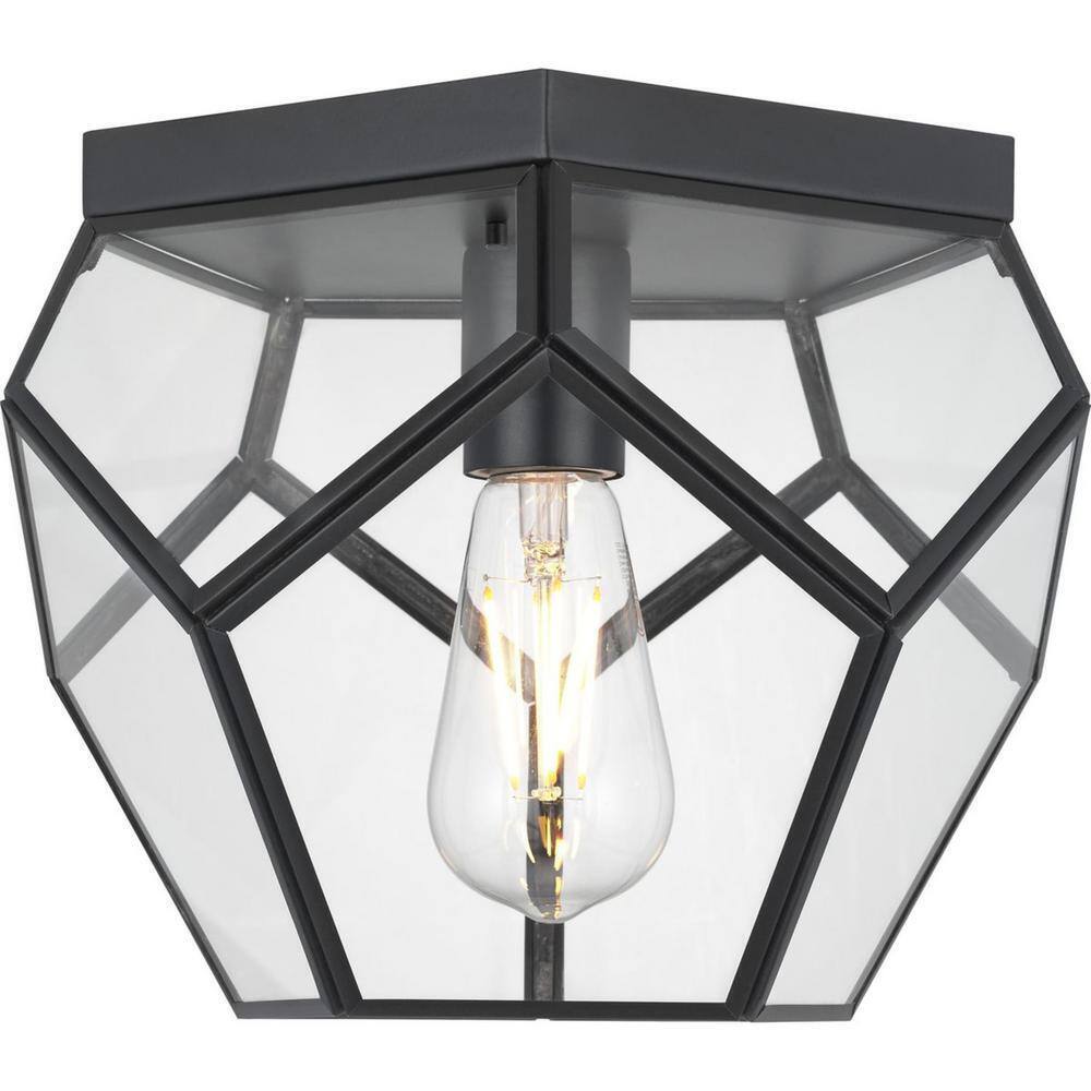 Progress Lighting Wianno 10 in. 1-Light Matte Black Flush Mount Ceiling Light
