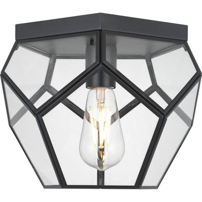 Progress Lighting Wianno 10 in. 1-Light Matte Black Flush Mount Ceiling Light
