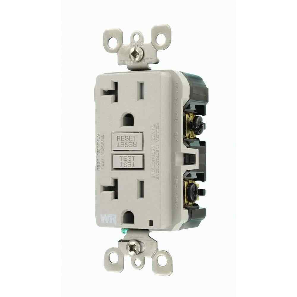 Leviton 20 Amp SmartlockPro Weather/Tamper Resistant GFCI Duplex Outlet Gray