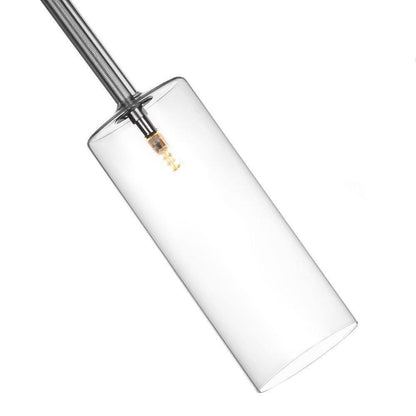 LamQee 1-Light Clear Cylinder Pendant Light with Glass Shade 06FTL0239CBK