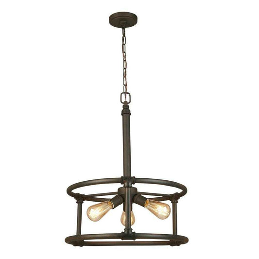 Eglo Rivertown 3-Light Rustic Bronze Chandelier Light