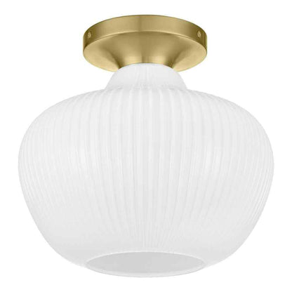 Home Decorators Pompton 12 in. 1-Light Gold Semi-Flush Mount Ceiling Light