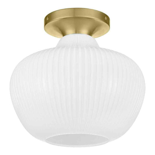 Home Decorators Pompton 12 in. 1-Light Gold Semi-Flush Mount Ceiling Light