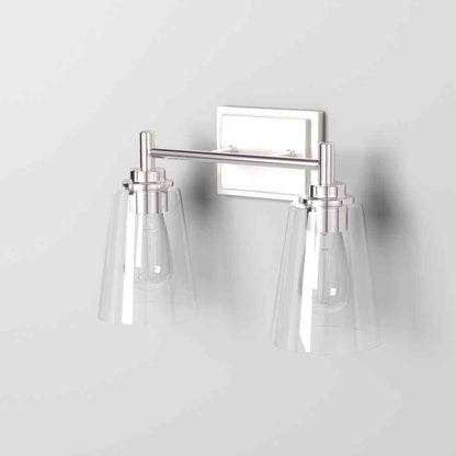 Hampton Bay 15 in. Wakefield Brushed Nickel Bathroom Vanity Light w/ Clear Glass