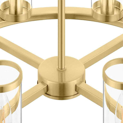 Hampton Bay Loveland 8-Light Brass Wagon Wheel Chandelier Light Fixture