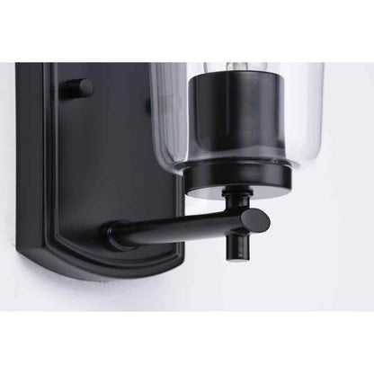 Progress Lighting Adley Collection Matte Black Clear Glass Bath Vanity Light