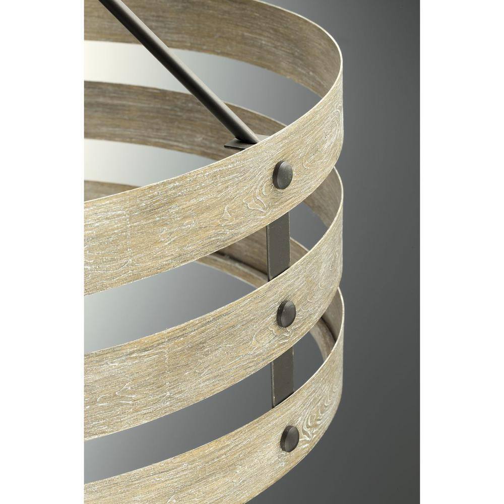 Progress Lighting Gulliver 8-1/2 in. 1-Light Graphite Coastal Drum Mini-Pendant