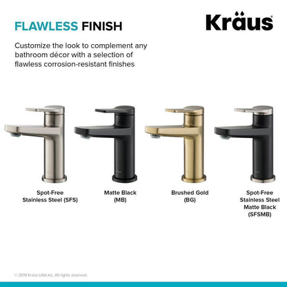 KRAUS Indy Single Hole Single-Handle Basin Bathroom Faucet in