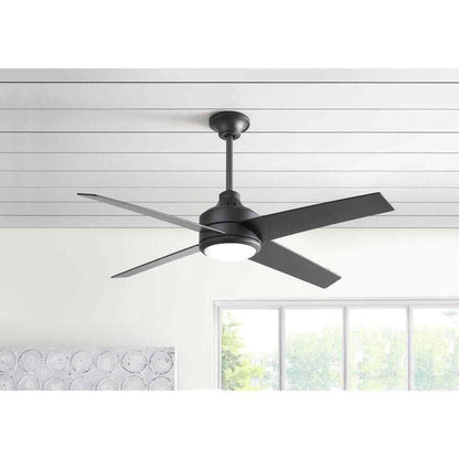 Home Decorators Mercer 52 in. LED Indoor Black Ceiling Fan w/ Light and Remote