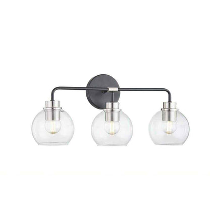 Hampton Bay Vista Heights Brushed Nickel and Matte Black Bathroom Vanity Light