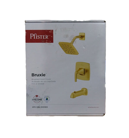 Pfister Bruxie 1-Handle Tub and Shower Faucet in Brushed Gold Valve Included