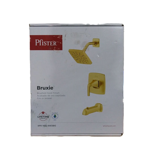 Pfister Bruxie 1-Handle Tub and Shower Faucet in Brushed Gold Valve Included