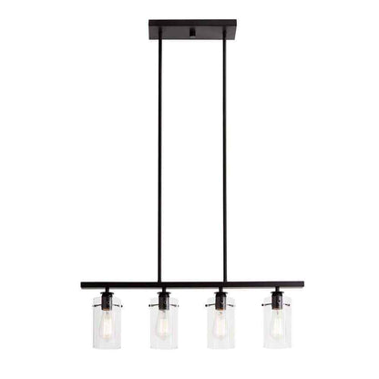 Hampton Bay Regan Espresso Linear Kitchen Chandelier w/ Glass Shades