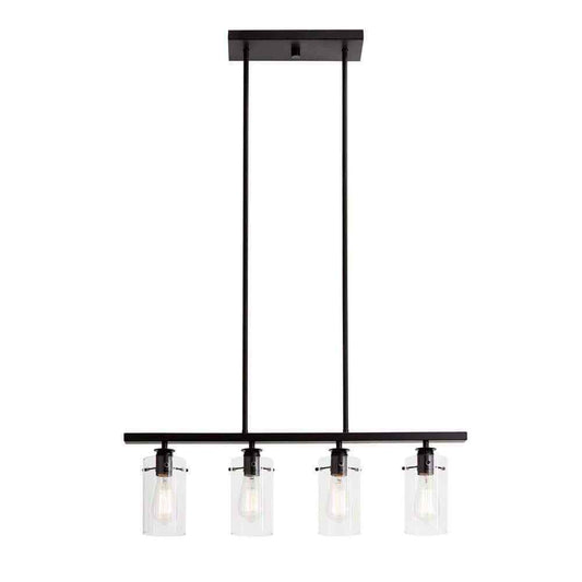 Hampton Bay Regan Espresso Linear Kitchen Chandelier w/ Glass Shades