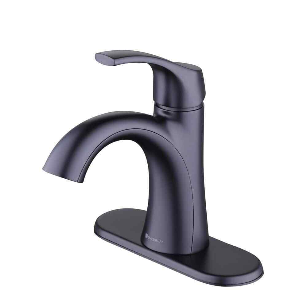 Glacier Bay Arnette Single Handle Single Hole Bathroom Faucet in Matte Black