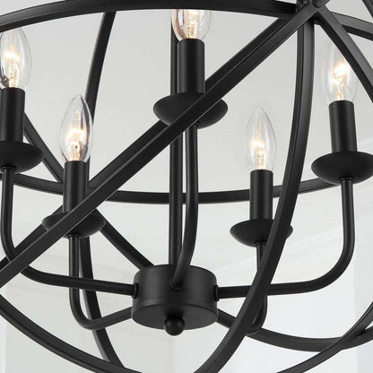 Home Decorators Collection Sarolta Sands Black Chandelier Light Caged Globe