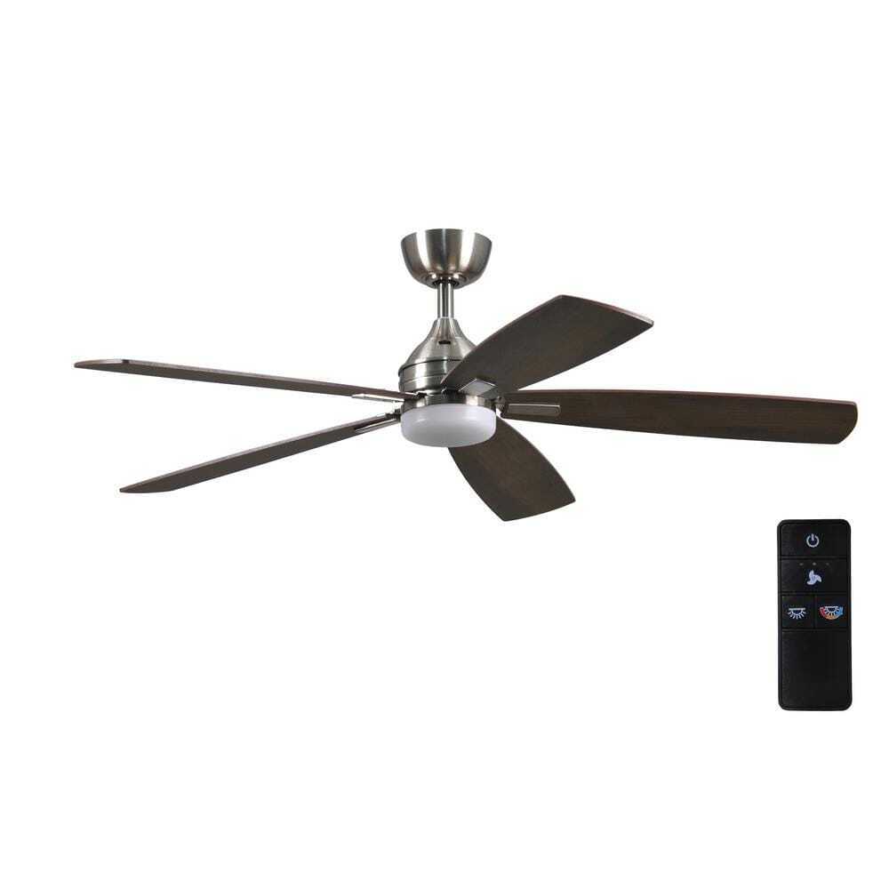 Home Decorators Beckford 52 in. Integrated LED Indoor Brushed Nickel Ceiling Fan