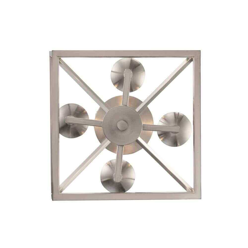 Home Decorators Weyburn 16.5 in. 4-Light Brushed Nickel Semi-Flush Ceiling Light