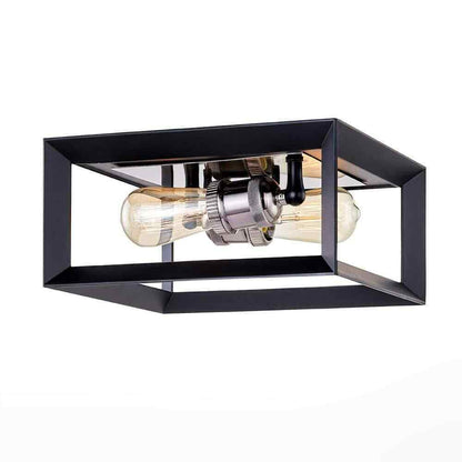 Home Decorators Walden Forge Black Frame Flush Mount Ceiling Light