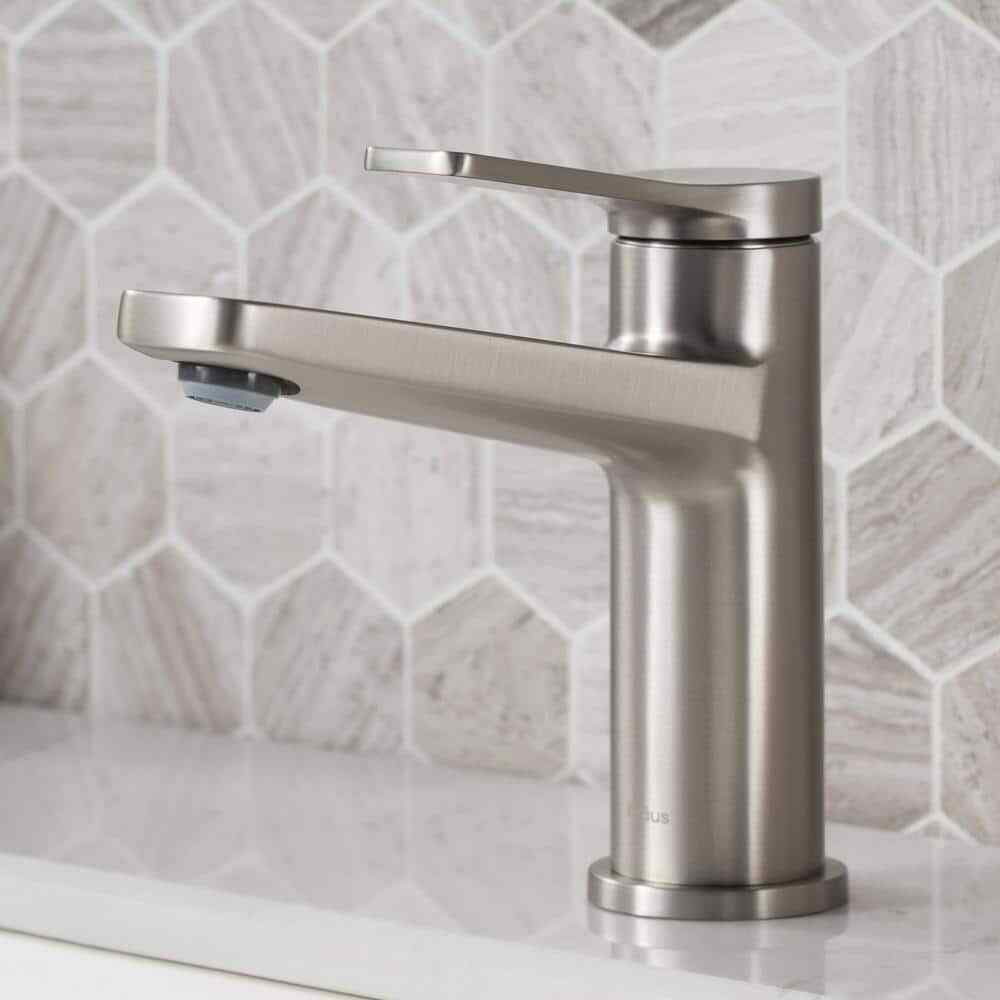 KRAUS Indy Single Hole Single-Handle Basin Bathroom Faucet in