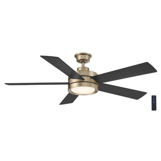 Home Decorators Baxtan 56 in. LED Indoor Gold Ceiling Fan