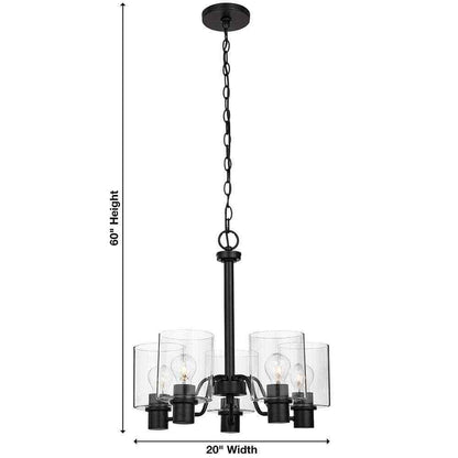 Hampton Bay Castleford 5-Light Satin Bronze Chandelier w/ Clear Glass Shades