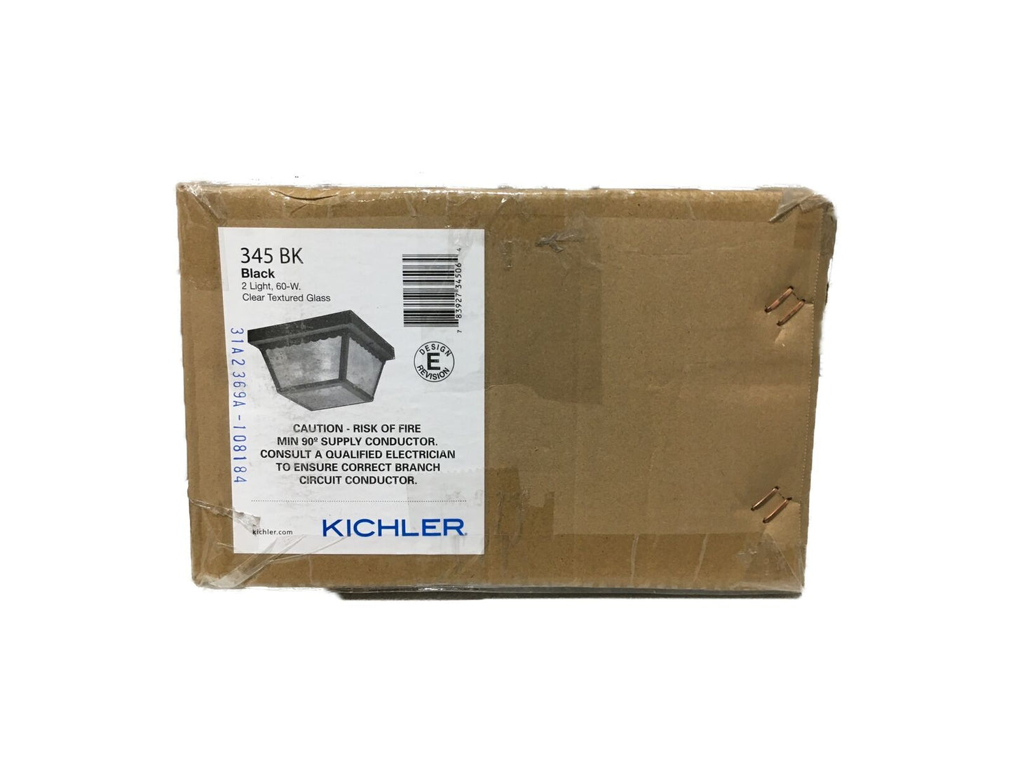 KICHLER Independence 2-Light Black Outdoor Flush Mount Outdoor Light