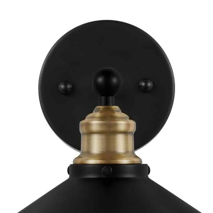 Hampton Bay Glenhurst Black and Brass Industrial Farmhouse Indoor Wall Sconce