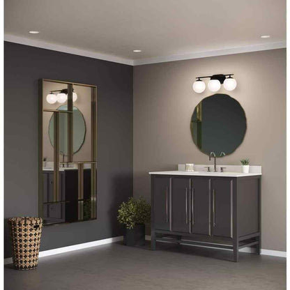 Progress Lighting Hartnett 8 in. 3-Light Matte Black Vanity Light