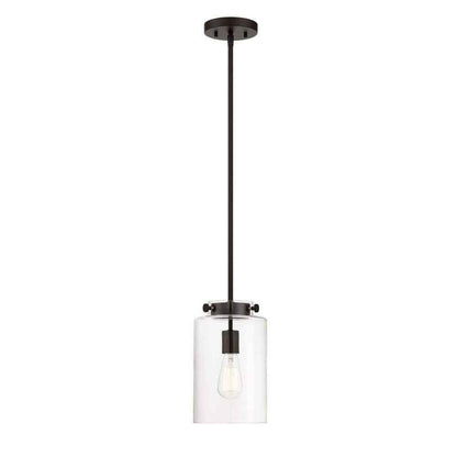 Hampton Bay Mullins 6.75 in.1-Light Oil Rubbed Bronze Mini Pendant Hanging Light