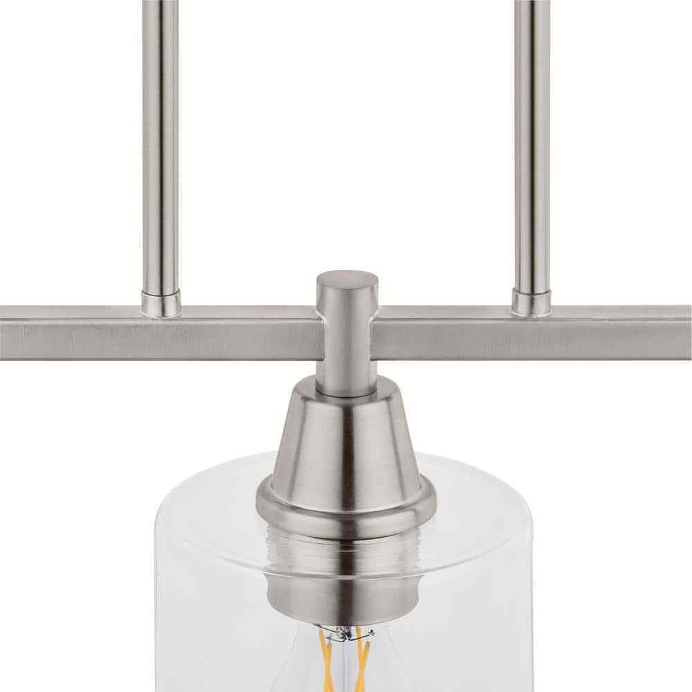 Hampton Bay Oron 3-Light Brushed Nickel Linear Island Pendant Hanging Light