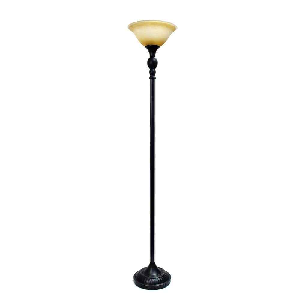 Elegant Designs 1-Light 71 in. Restoration Bronze Torchiere Floor Lamp