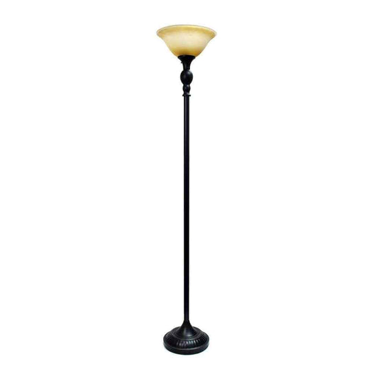 Elegant Designs 1-Light 71 in. Restoration Bronze Torchiere Floor Lamp