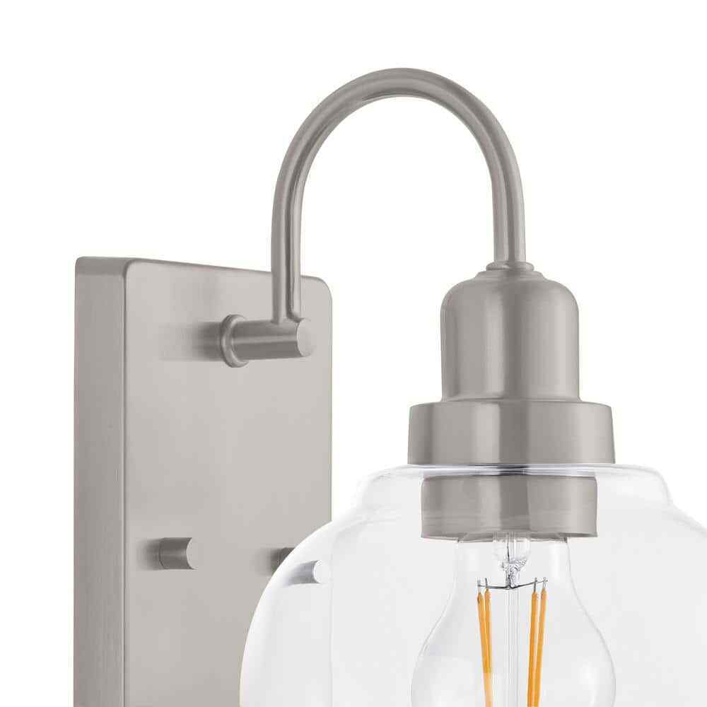 Home Decorators Collection Halyn 4.5 in. Brushed Nickel Indoor Wall Sconce