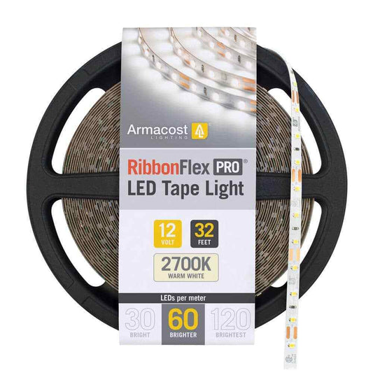 Armacost Lighting RibbonFlex Pro 32.8 ft. 12V White Tape Strip Light 60 LEDs/m