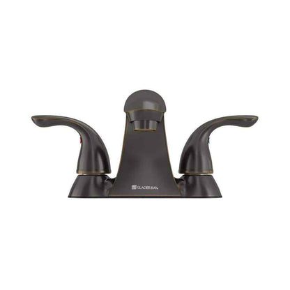 Glacier Bay Builders 4 in. Centerset Double Handle Low-Arc Bathroom Faucet