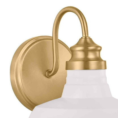 Hampton Bay Elmcroft 7.63 in. 1-light Brushed Gold Farmhouse Indoor Wall Sconce