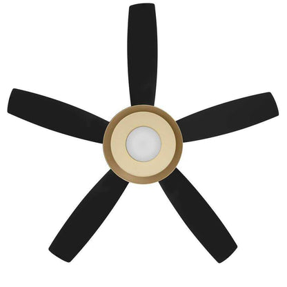 Home Decorators Kempston 52 in. Integrated LED Outdoor Matte Black Ceiling Fan