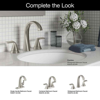 KOHLER Cursiva 8 in. Widespread Bathroom Faucet in Vibrant Brushed Nickel