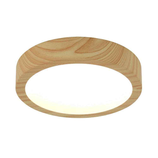 Artika Dryad 10 in. 1-Light Wood Integrated LED Modern Flush Mount Ceiling Light