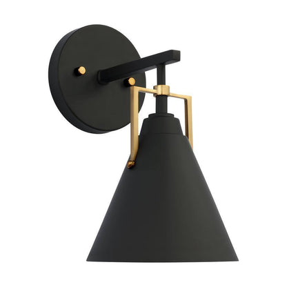Home Decorators Insdale Matte Black Modern Vanity Light w/ Satin Brass Accents